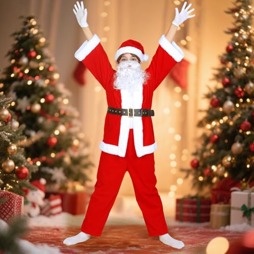 Disfraz de niño Papá Noel 5 piezas para niños miniatura 6