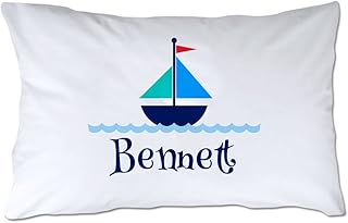 Pattern Pop Personalized Toddler Size Sailboat Pillowcase with Pillow Included