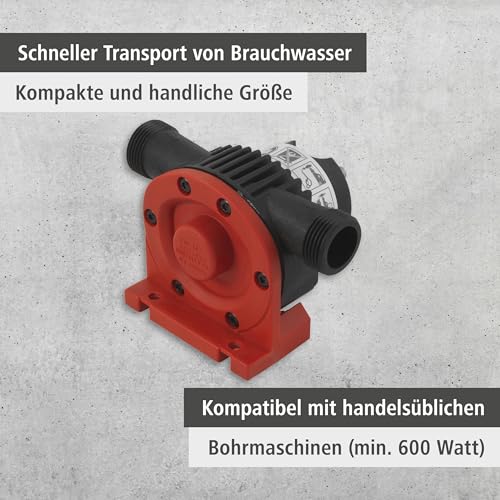 wolfcraft Bohrmaschinen Pumpe - Selbstansaugende Wasserpumpe - 3000 l/h - ideal als Gartenpumpe oder zum Auspumpen von Pools, Wasserbetten… – Ansicht 2