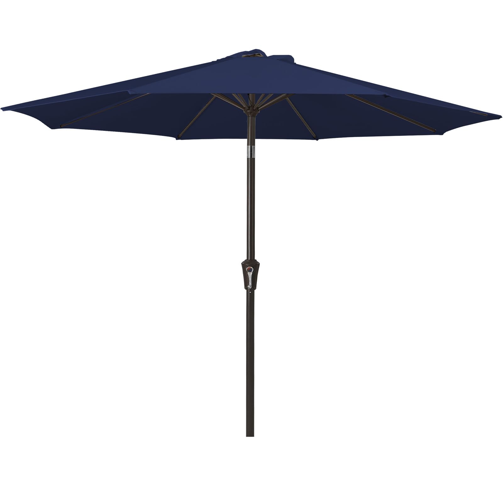 MEWAY 9ft Patio Umbrella Outdoor Table Umbrellas with Push Button Tilt and Crank, Market Umbrella 8 Sturdy Ribs for Deck, Garden, Pool and Backyard, Navy : Patio, Lawn & Garden