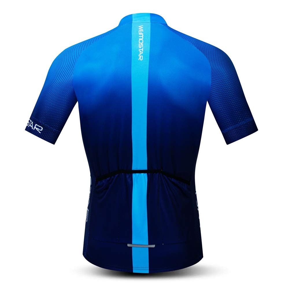 Mens Cycling Jersey Shirt,2021 Short Sleeve Bike Jersey Riding Tops Outdoor MTB Cycling Clothing Team Blue XL