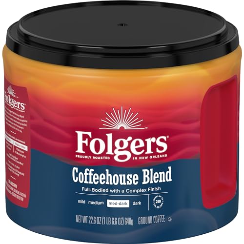 Image of Folgers Coffeehouse Blend Ground Coffee, 6 (22.6-Oz.) Canisters