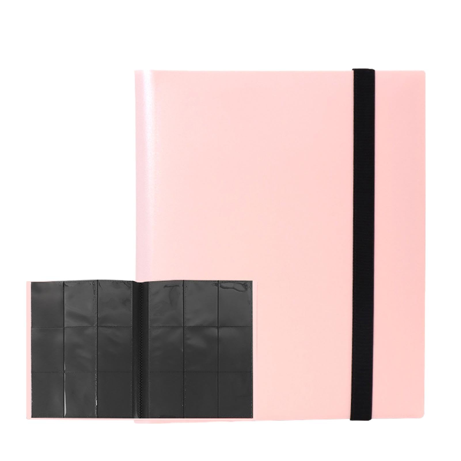 9 Pocket Trading Card Binder, Card Collection Binder with 360 Side Loading Pockets, Durable Album for Sports Cards, Book Cards(COLOR:Pink)