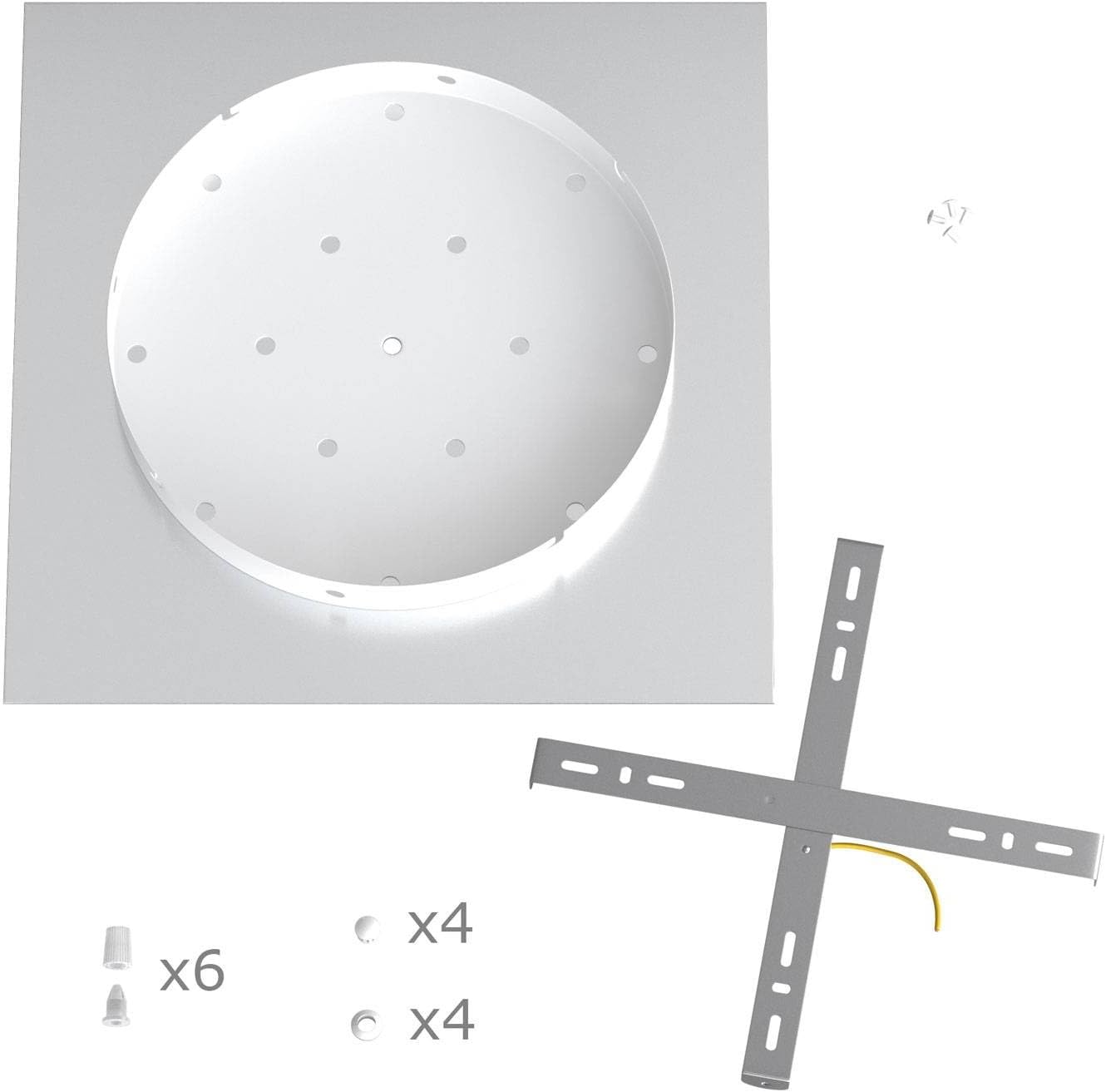 Large Square Ceiling Rose, 400 mm with 6 Holes and 4 Side Holes Petrol by Creative Cables