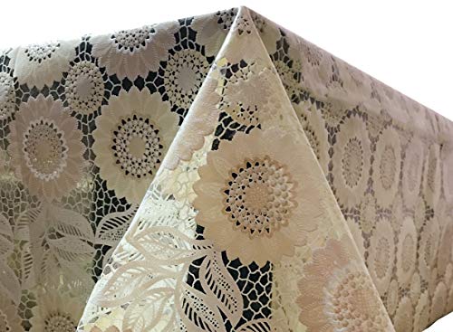 Tablecloth Oilcloth Wipe Clean PVC Table Cover Oil-ProofWaterproof Beige 52x70