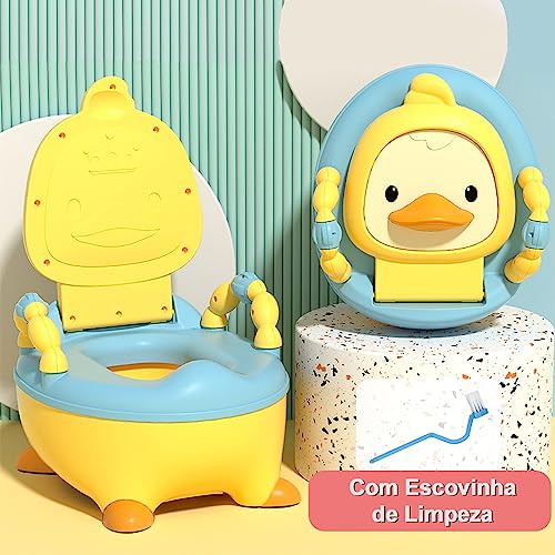TOPAMIX Troninho Sanitário Infantil Privadinha Assento de Treinamento Modelo Patinho Feliz (Amarelo)