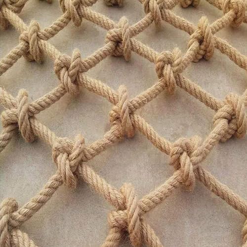Climbing Netting Mesh Geflochtenes Seilnetz Hanfseil Kletternetz Kindertreppe Anti-fallen Balkon Sicherheitsnetz Foto Wanddekoration Partition Deckennetz Gartenzaunnetz(Size:2*3M(7*10ft))