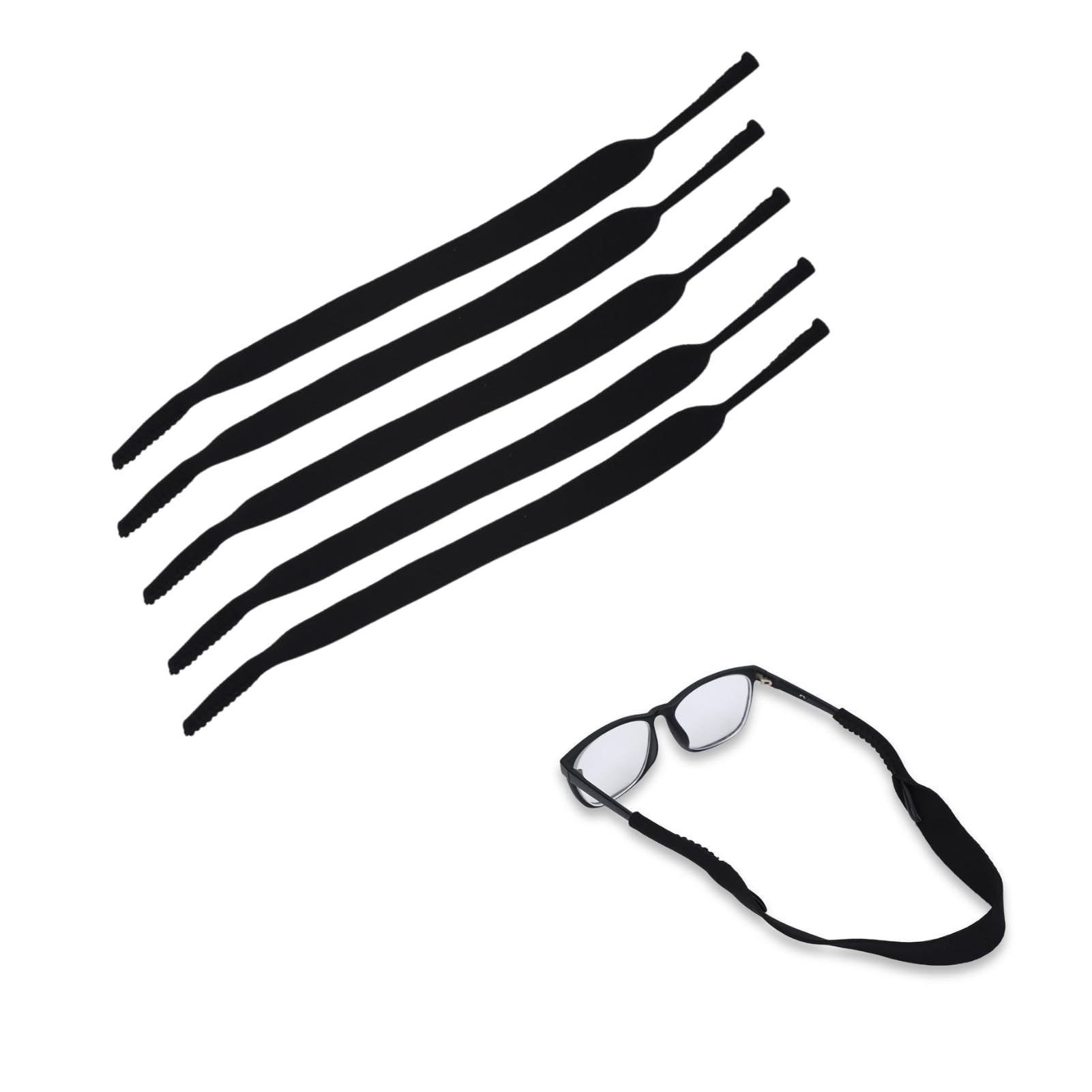 DEWIN Elástico Gafas Deporte, Cinta Gafas Deporte Gafas Deportivas Correa Elástica para el Cuello Cordón de Sujeción Cadena Cordón para Anteojos 5 Piezas