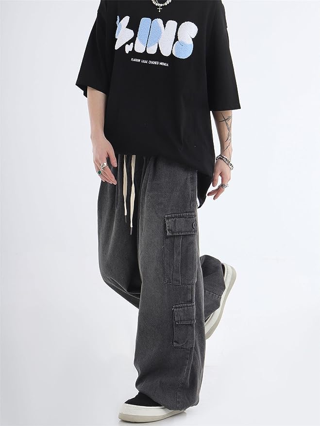 Women's Baggy Jeans Mens Grunge Cargo Pants Y2K Emo Demin Clothes Goth Parachute Sweatpants Vintage Jogger Clothing3