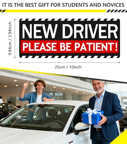 Image of New Driver Magnet for Car Please Be Patient New Driver Sticker Magnet Bumper Magnetic Signs for Vehicles 5Pcs
