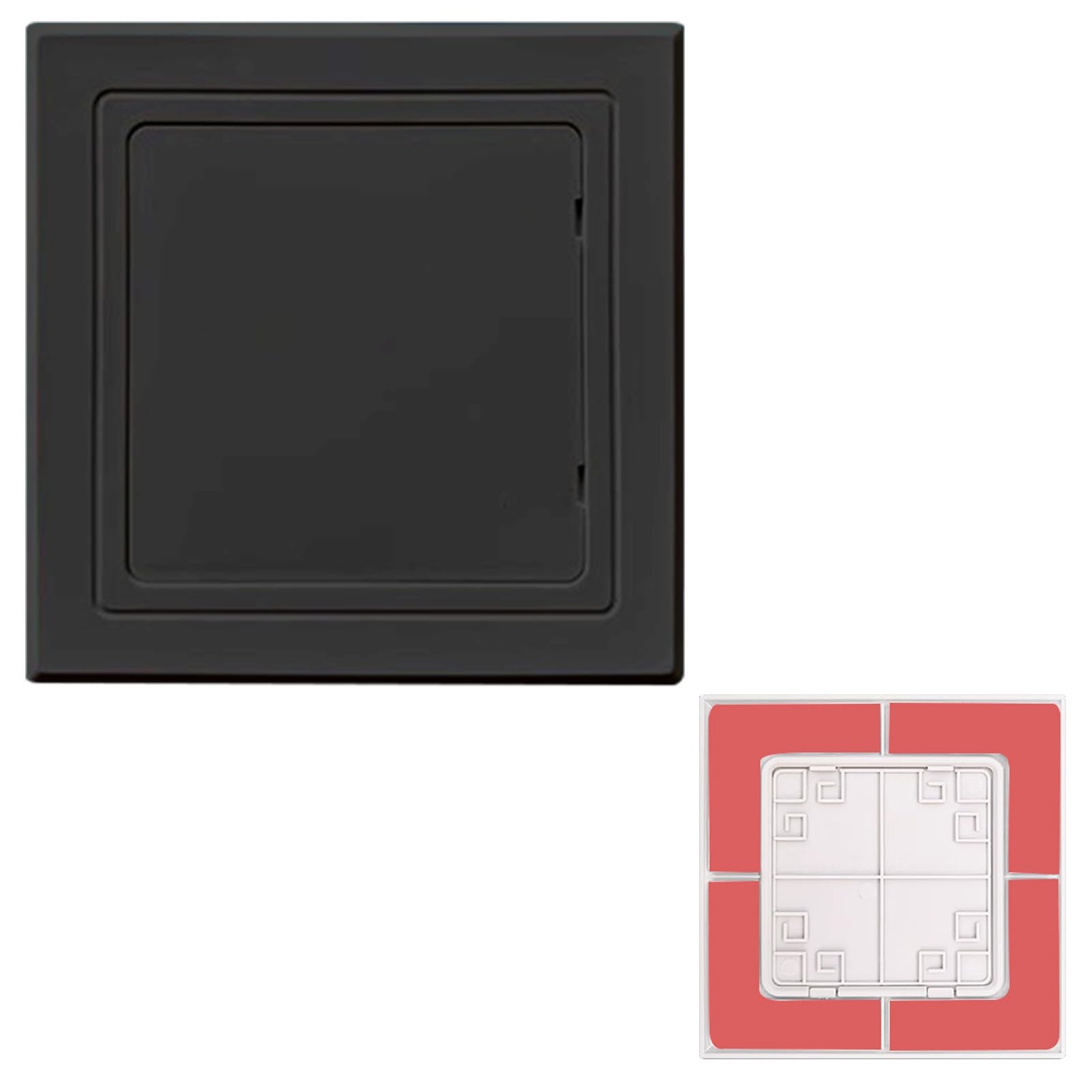 Trampilla Pladur de plástico negro 120x120mm con cierre a presión para pared y techo