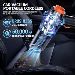 Handheld Vacuum Cleaner Cordless, 30000PA Powerful Car Hoover with Suction & Blow Function – Dual Battery (55 Mins Runtime) Ultra-long Battery Life,Lightweight & Portable Car Cleaner for Car/Home/Pet