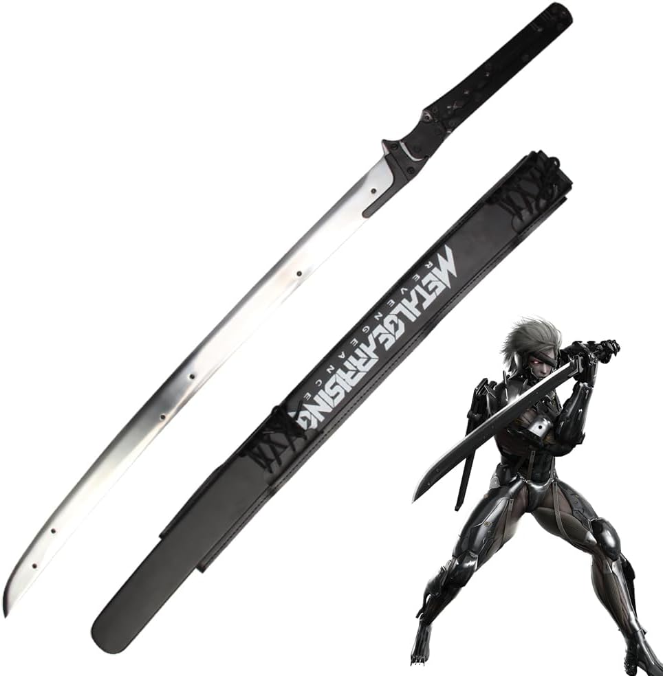 Metal Gear Rising: Revengeance Japanese Game Anime Cosplay Replica Carbon Steel Katana Samuel Rodrigues or Raiden Sword Murasama Cosplay Props Game