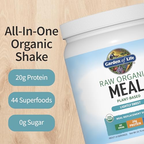 Image of Garden of Life Raw Organic Meal Protein Powder, Lightly Sweet, 14 Servings