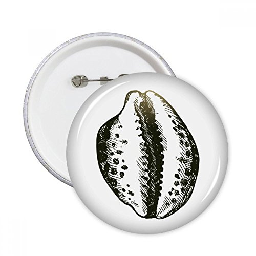 Badge Marine Life pétoncle noir rond bouton décoratif L pour vêtements et accessoires