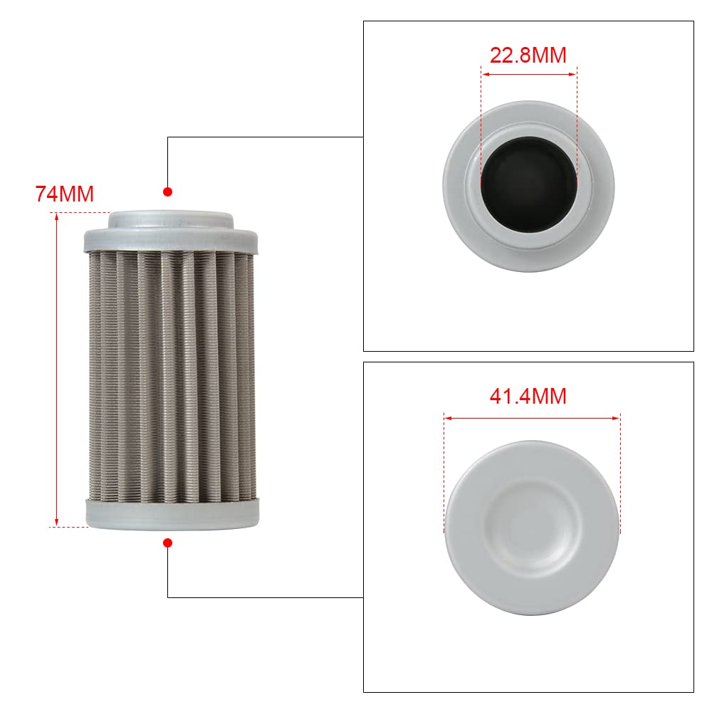 car part Elemento de filtro de combustible de malla de 100 micrones de acero inoxidable compatible con combustible de etanol E85 GAS Cada filtro de combustible AN6 / AN8 / AN10 en línea