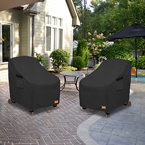 Unark Outdoor Swivel Chair Covers,Outdoor Rocking Chair Covers(W 33 X D 35 X H 38.5 Inches Black)Outdoor Rocker Covers Waterproof,Slipcover For Swivel Rocker Chair,Furniture Patio Rocker Cover 2 Pack #TOP4