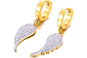 Whi-te Clay Crystal Angel Earring