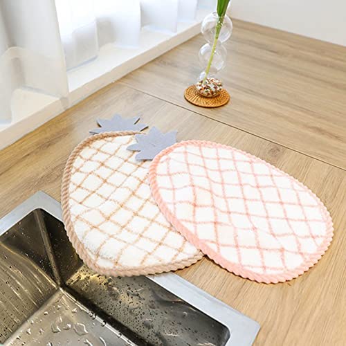 Qcotng Kitchen Towel Hand Towels For Kitchen Soft With Hanging Loop Absorbent Coral Fleece Bathroom Hand Towels Thick Round Hand Towels For Bathroom Farmhouse ​House (35X20Cm(14X8Inch)) #TOP6
