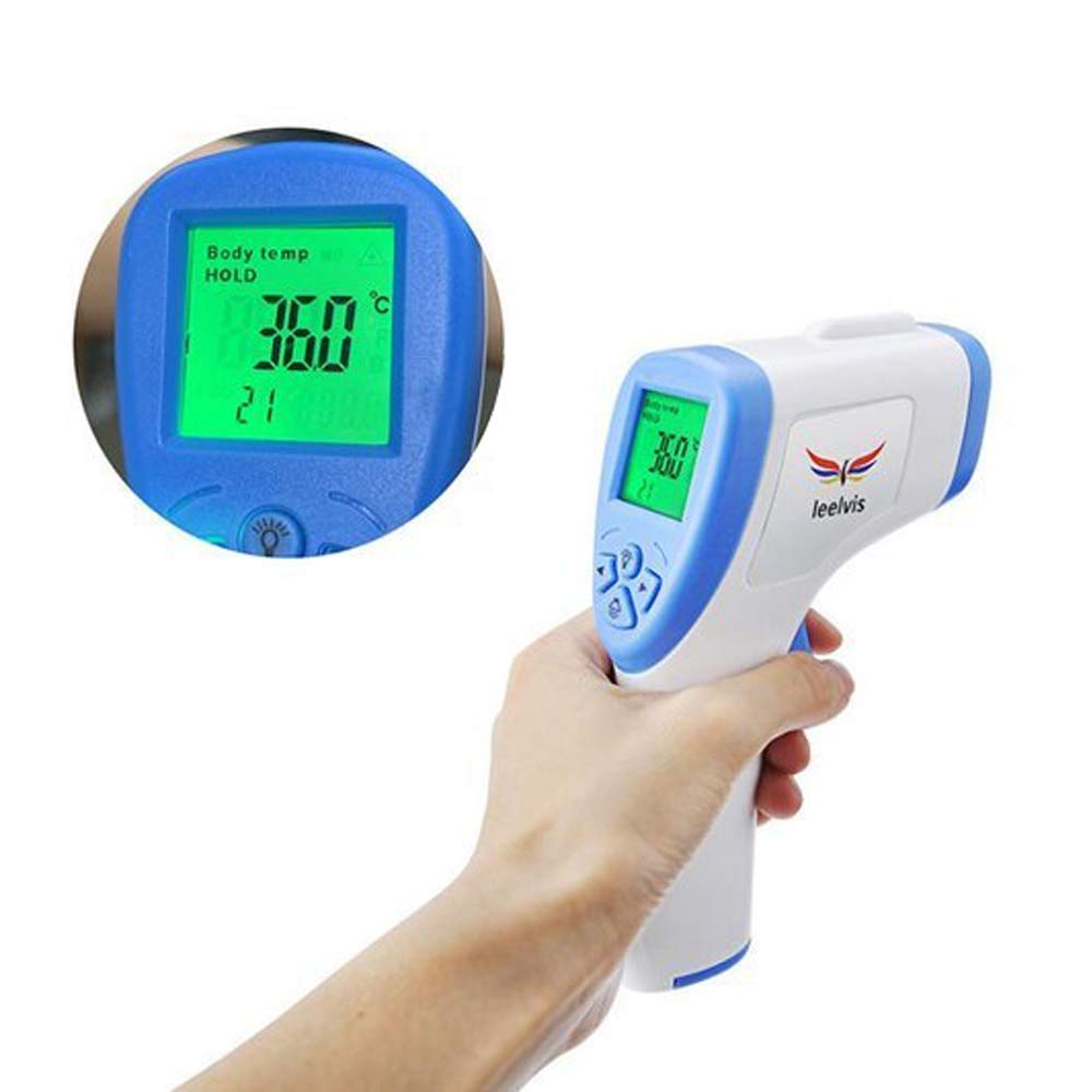 Digitales Front-Thermometer mit Infrarot-Sensor und Fieber-Alarm mit 32 Speicherplätzen, geeignet für Kinder, Erwachsene und Objekte