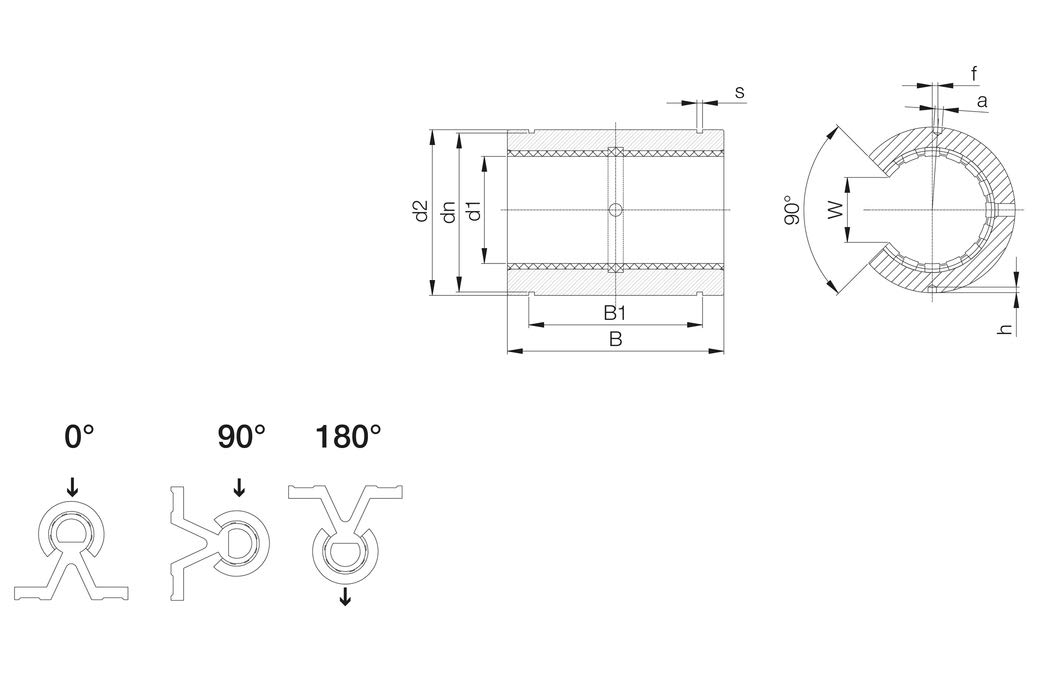 Drylin® OJUM-01-20 Connecteur linéaire R 20 mm / d1 = 20 mm / d2 = 32 mm / l = 12 mm