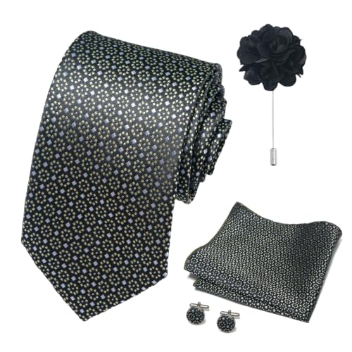 Image of joy alice 70 Colors Ties Set Men Mixed Color Necktie Handkerchief Cufflinks Brooch 3.15 Formal