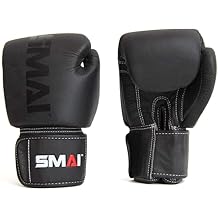 SMAI Elite85 Leather Boxing Gloves Plus 180" Black Boxing Wraps - Competition Boxing Mitts Made for Sparring, Kickboxing, Bag Work and Muay Thai Training - Winning Fight Gloves for Men & Women.
