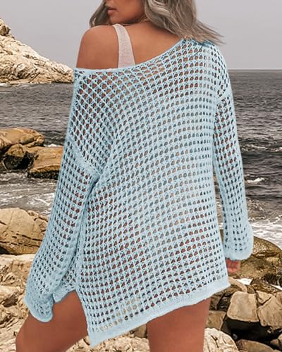 Image of CoCozy Crochet Cover Up for Women Mesh Hollow Out Bikini Cover Ups for Swimwear Summer Swimsuit 2026