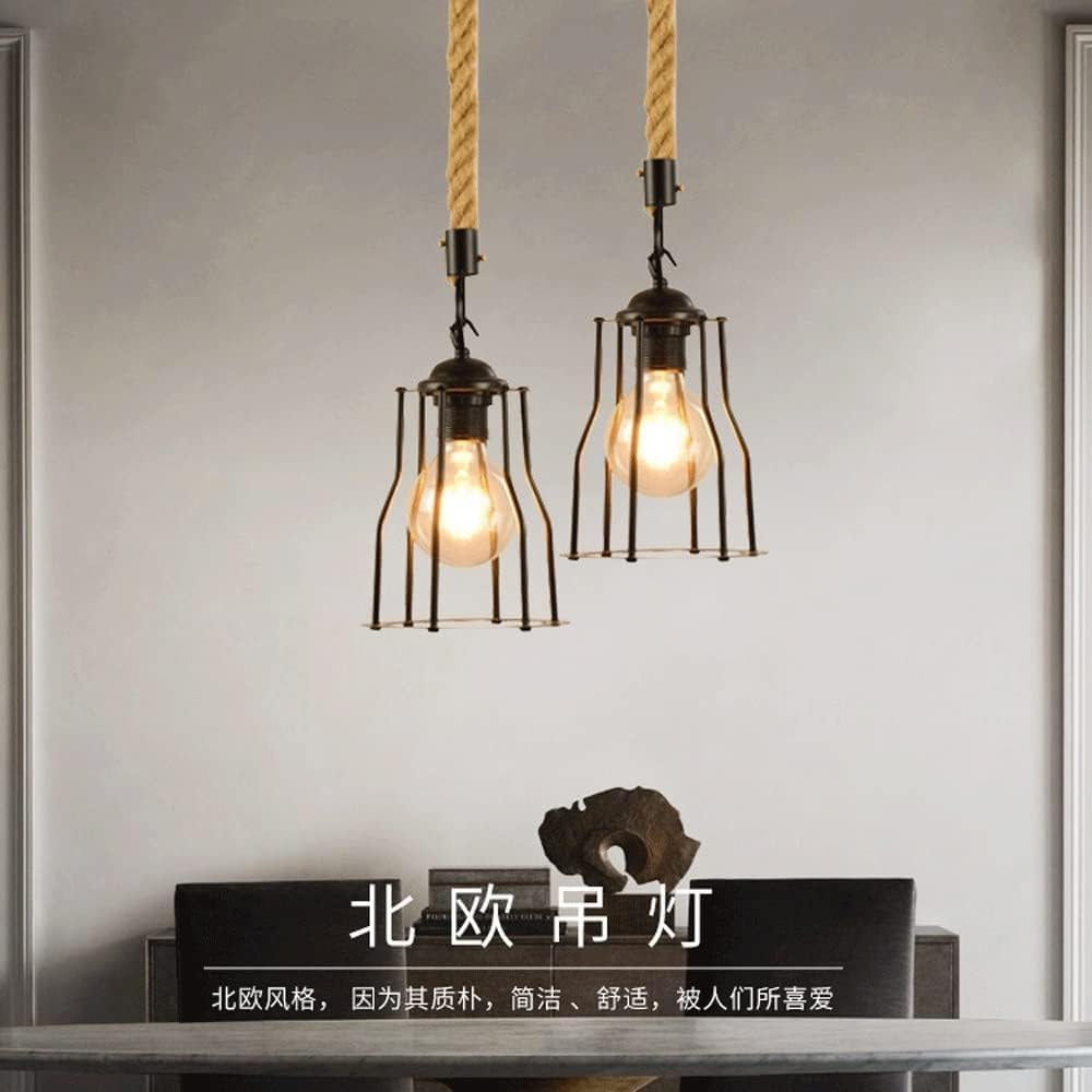 E27 Lamp Socket V-intage Edison Ceiling Light Decorative Chandelier Modern Rope Design Ceiling Pendant Light