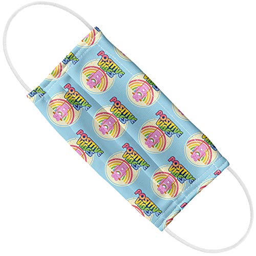 Care Bears Cheer Bear Positive Vibes 1-Ply Reusable Face Mask Covering with Adjustable Nose Wire, Unisex