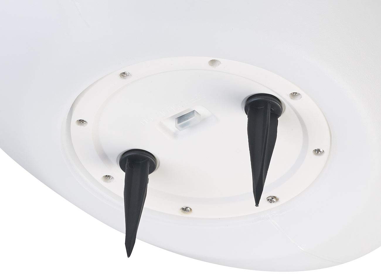Lunartec LED-Solarleuchten Balkon: 4er-Set Solar-LED-Dekosteine mit Fernbedienung, RGB+W, IP44, 32 cm (Solarleuchten Deko Garten, Solar-Bodenlampe)