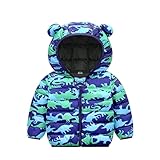 [lsjdln] キッズ フード付き ダウンコート ダウンジャケット 軽量 暖かい 子供服 コート 男の子 男女兼用 コート 冬用 子供 軽い 90cm キッズ ブルー ジャケット 女の子 ボーイズ ガールズ 防寒 秋冬アウター おしゃれ 保温 防風