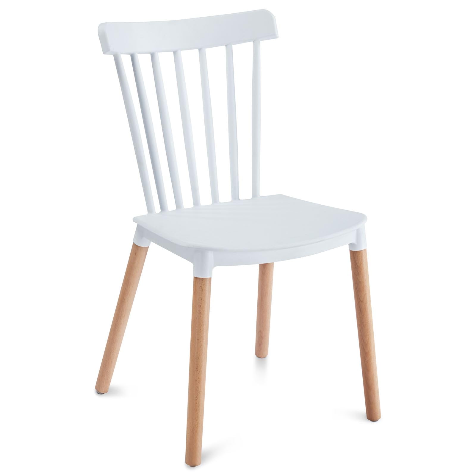 SHANNON/RAVI Essgruppe mit Tisch und 4 Stühlen, Weiß - Esstisch klein 120 x 70 cm, Tisch mit 4 Stühlen Set, Esszimmermöbel für moderne und skandinavische Einrichtung [max. Belastbarkeit 120 kg]