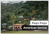 Aimant de réfrigérateur typique des maisons tropicales à Pago Pago, Tutuila, Samoa américaines