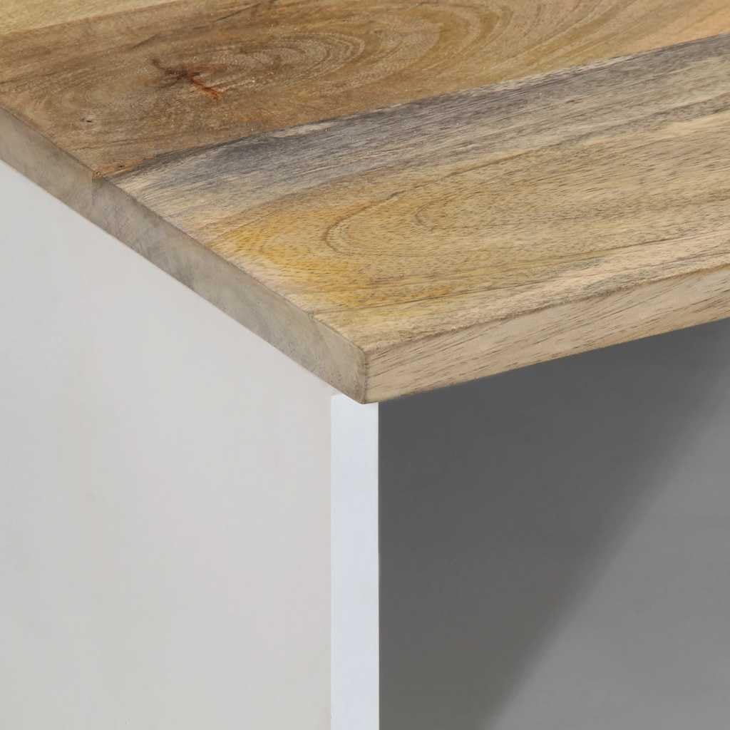 TV-Schrank aus massivem Mangoholz 100x33,5x46 cm mit 2 Schubladen und Regal, stabiles Lowboard für Wohnzimmer Heimkino, Hifi, DVD, CD und Gaming Zubehör