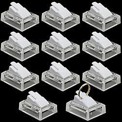 Soporte Anillos Joyas Estante Exhibición - PláStico Rectangular De Dedo Expositor Alianzas Para Ventana Tienda, Anillos, Vitrina Comercial, Suministros Arte Bricolaje, Blanco, 10 Piezas