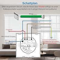 LoraTap 4 x Rollladenschalter, WiFi, kompatibel mit Alexa Google Home für Sprachsteuerung, intelligenter Timer, Wandmotor – Ansicht 7
