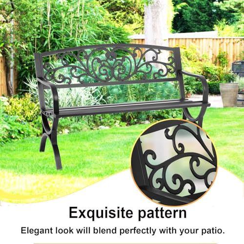 Banc rouge de jardin 50 pouces résistant aux intempéries pour aménager l'extérieur