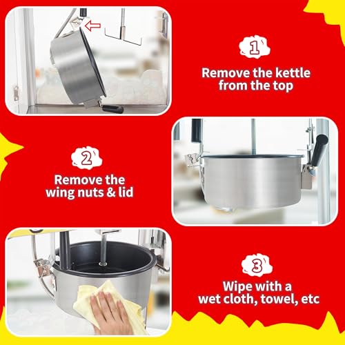 Image of Commercial Popcorn Machine, 10 Oz Kettle, 1300W Countertop Popcorn Maker for 60 Cups per Batch, Movie Theater Popcorn Popper with 3-Switch Control, 2 Scoops 1 Cup (21.3 inchL * 14.4 inchW * 26 inchH)