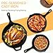 EWFEN Cast Iron Skillet 3-Piece Set, Heavy-Duty Professional Restaurant Chef Quality Pre-Seasoned Pan Cookware Set, 6