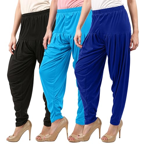 Image of Buy That Trendz Patiala Pant Combo Pants for Womens Pack of 3 Viscose Patiyala Salwar Bottoms