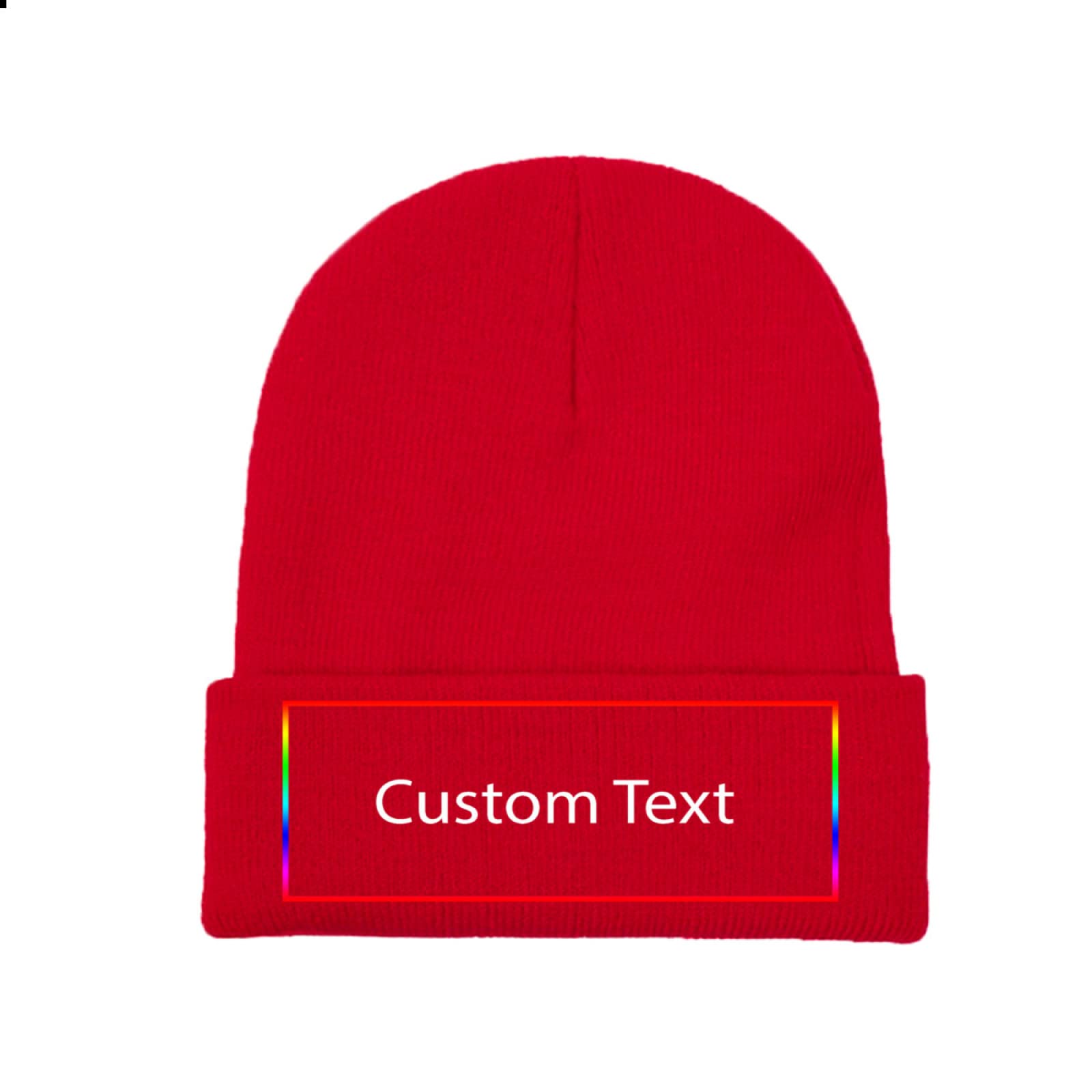 Miujonvy Unisex Red 0 Customized Hat Slouch Red Beanie Custom Text Knitted Hats