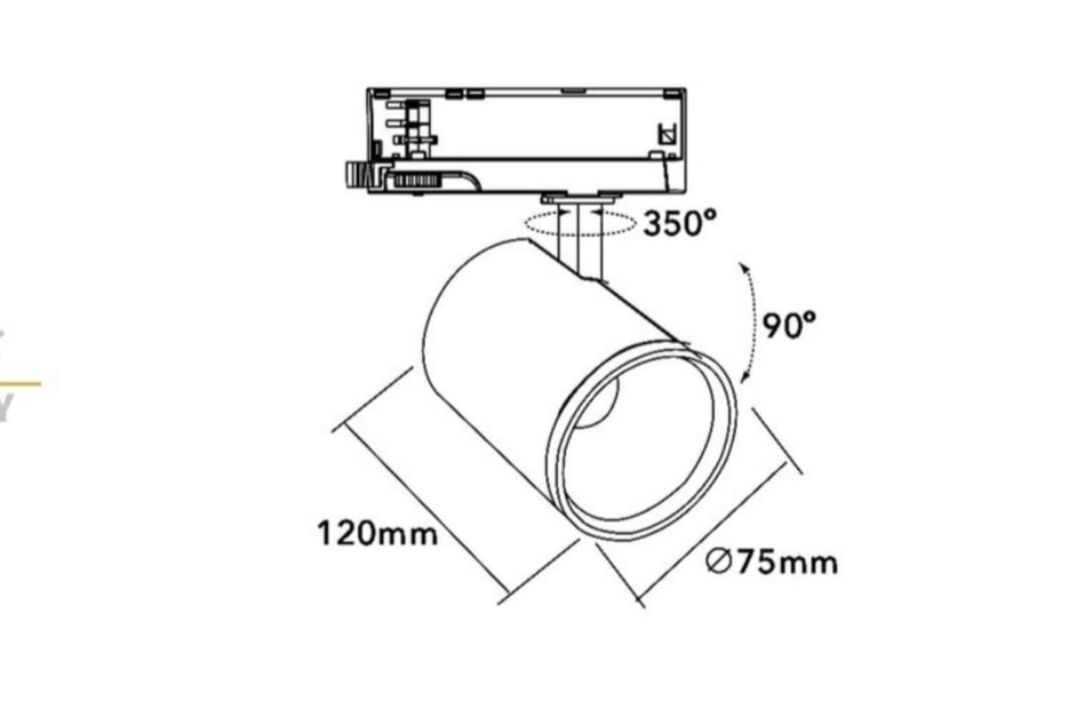 Faretto LED per Binario Trifase 30W Orientabile Nero, 3250 Lumen, Fascio 38°, Luce Calda 3000K, Illuminazione Professionale per Negozi e Showroom (Luce Calda 3000K)