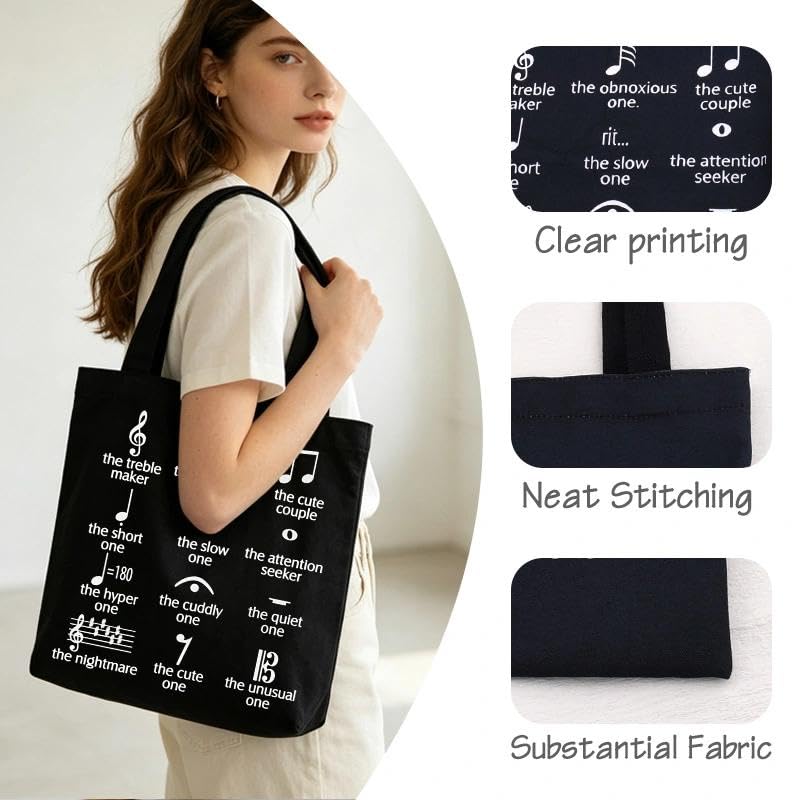 Bolsa Tote con diseño música para mujer miniatura 4