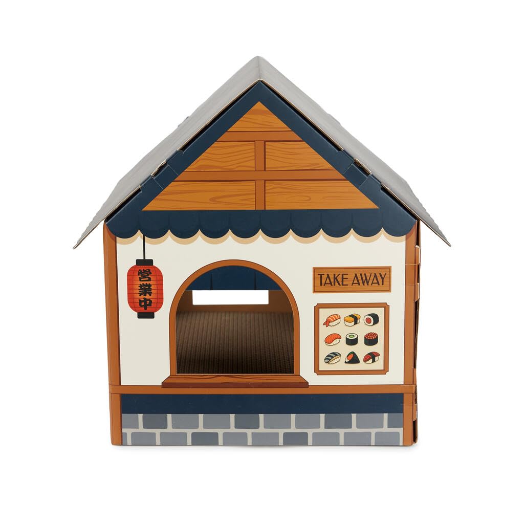 Balvi Casa para Gatos & Rascador Sushi Bar Un rascador con inspiración Japonesa Cartón