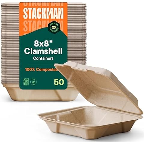 Compostable Clamshell Take Out Containers Cover