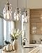 CASAMOTION Large Pendant Lights Modern Kitchen Island Lighting Blown Art Glass Gold and Clear Hanging Light for Dining Table Foyer Bedroom Entryway Hallway Lamp 12