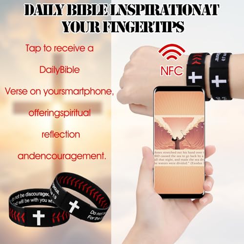 Pulseras religiosas con NFC para mujer y hombre 6 piezas miniatura 3