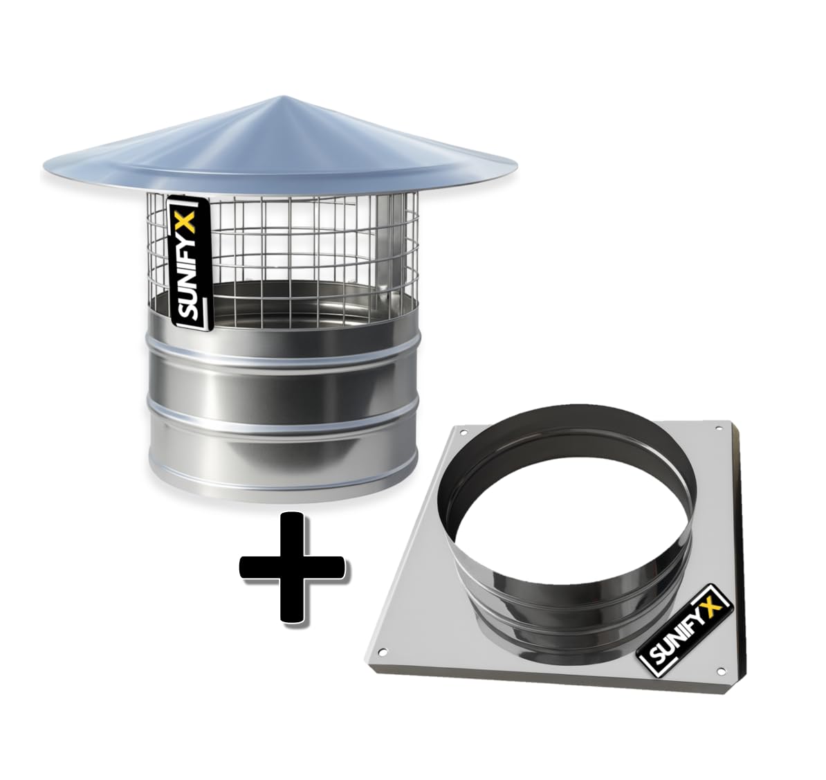 SUNIFY Campana de chimenea de acero inoxidable con rejilla protectora para pájaros, cubierta para la lluvia, accesorio para chimenea, resistente a la intemperie, inoxidable, para chimenea, protección