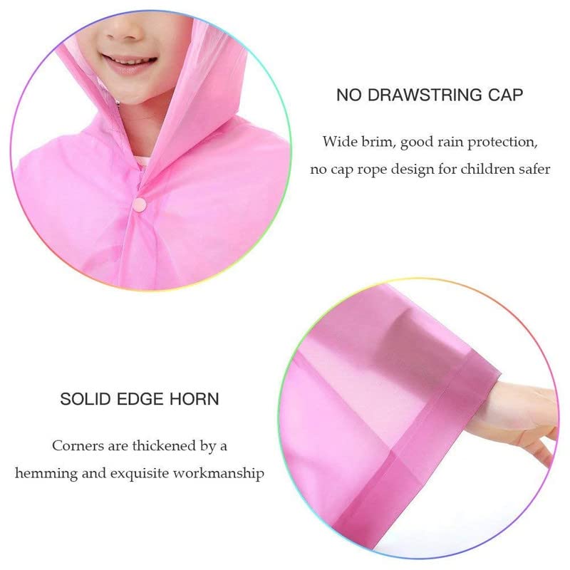 Image of Fashionio? Kids Children Rain Coat - Portable PVC Lightweight Waterproof Raincoat for Girls Boys with Hoods and Full Seleve Outdoor Activities